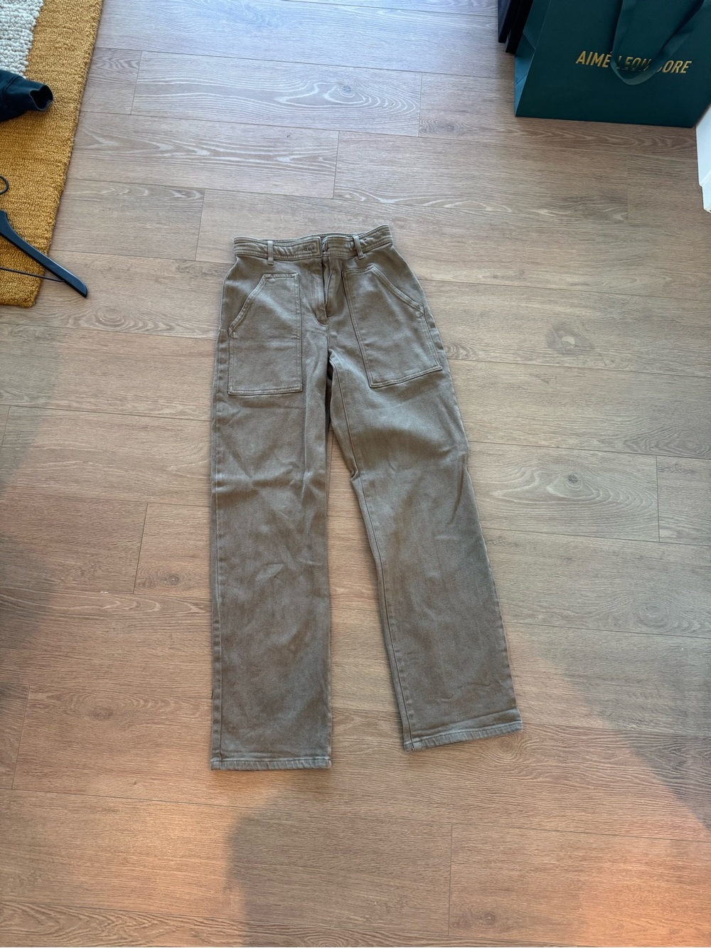 Wilfred Brown Cargo Pants with Front Patch Pockets